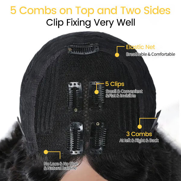 [BOGO] Junoda Jerry Curly V Part Wig Meets Real Scalp Thin U Part Glueless Wigs junoda