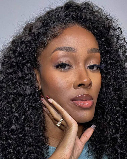 Kailah Shenyce Recommend Junoda Water Wave Kinky Edges Type 4C Curly Hairline Realistic Human Hair Wigs junoda