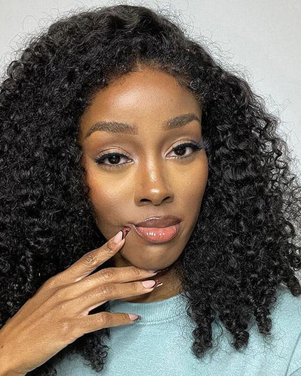 Kailah Shenyce Recommend Junoda Water Wave Kinky Edges Type 4C Curly Hairline Realistic Human Hair Wigs junoda