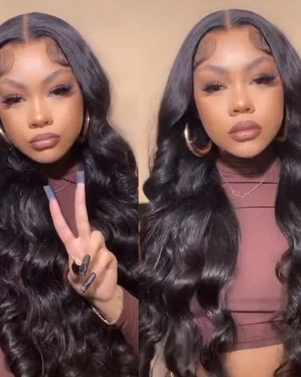 Junoda Pre Cut Lace Breathable Body Wave Air Wig Glueless Human Hair Wigs cs1 junoda