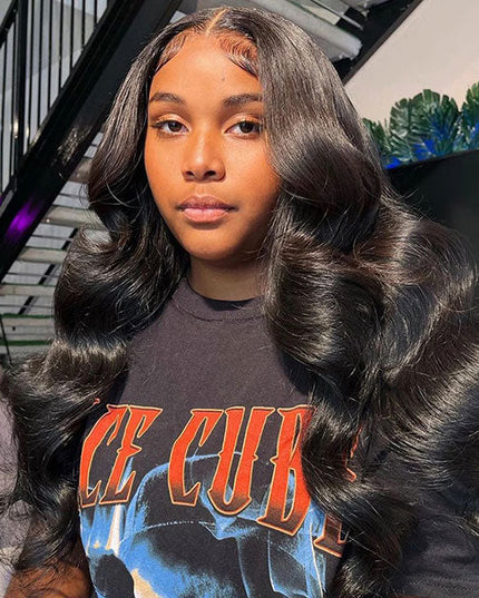 Junoda Pre Cut Lace Breathable Body Wave Air Wig Glueless Human Hair Wigs cs1 junoda