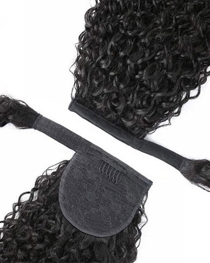 Junoda Wet and Wavy Water Wave Wrap Around Ponytail 100% Vrigin Hair Extesnions junoda