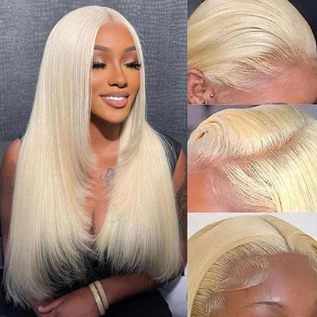 Layered Cut Blonde Pre Plucked Glueless Straight 5x5 13x4 Transparent Lace Wigs junoda