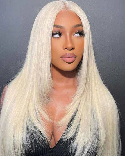 Layered Cut Blonde Pre Plucked Glueless Straight 5x5 13x4 Transparent Lace Wigs junoda