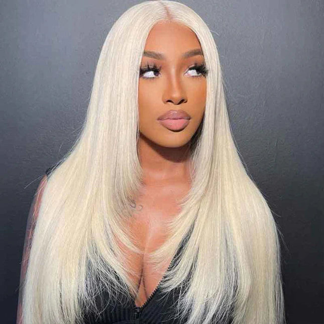 Layered Cut Blonde Pre Plucked Glueless Straight 5x5 13x4 Transparent Lace Wigs junoda