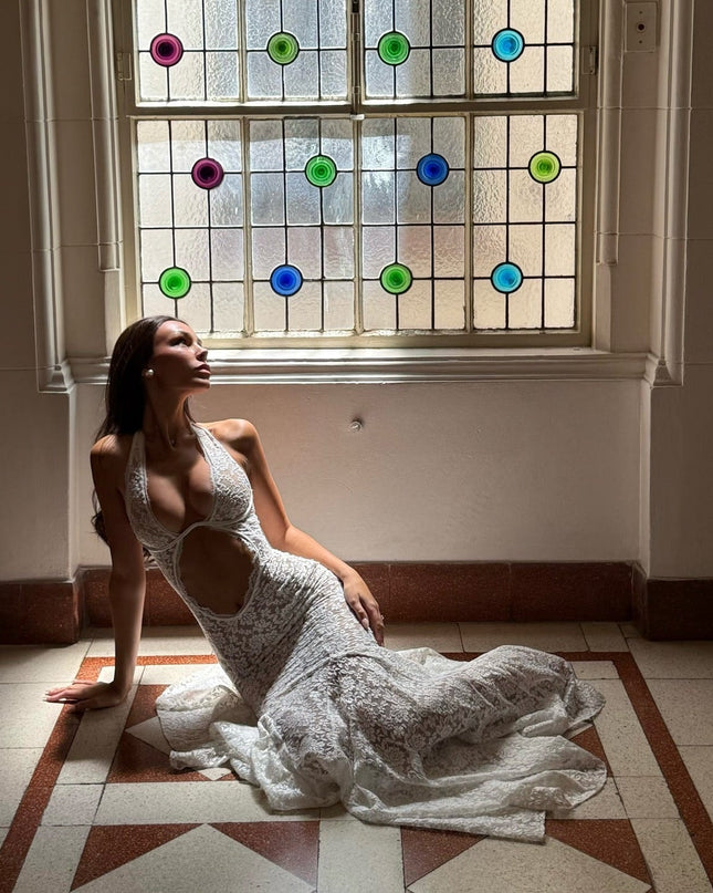 No Second Chance White Lace Maxi Dress