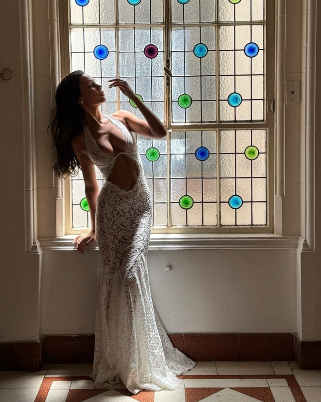 No Second Chance White Lace Maxi Dress