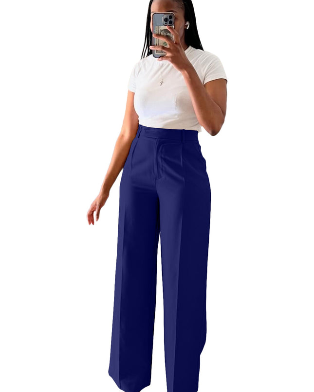 Women's High Waist Straight-leg Wide-leg Pants