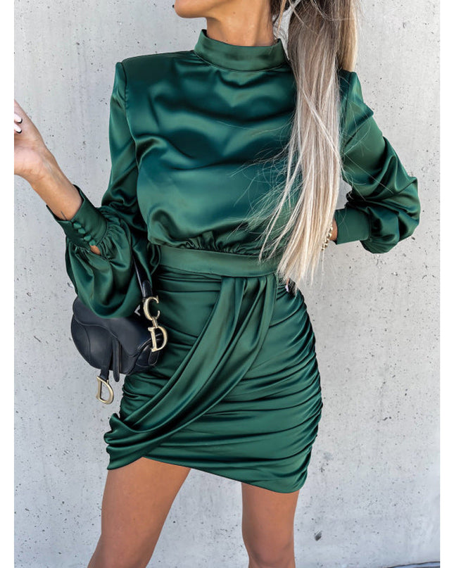 Autumn Winter Loose Casual Dress Office Long Sleeve Dress Women