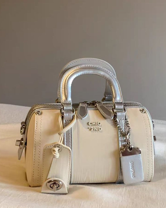 Women's Trendy Platinum Blue Sea Area Pillow Shoulder Bags Rirati
