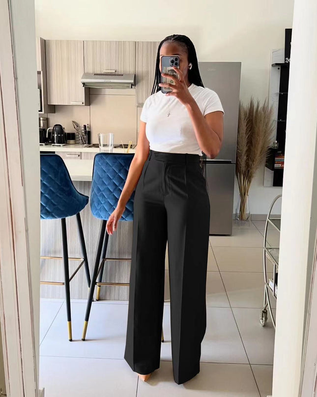 Women's High Waist Straight-leg Wide-leg Pants
