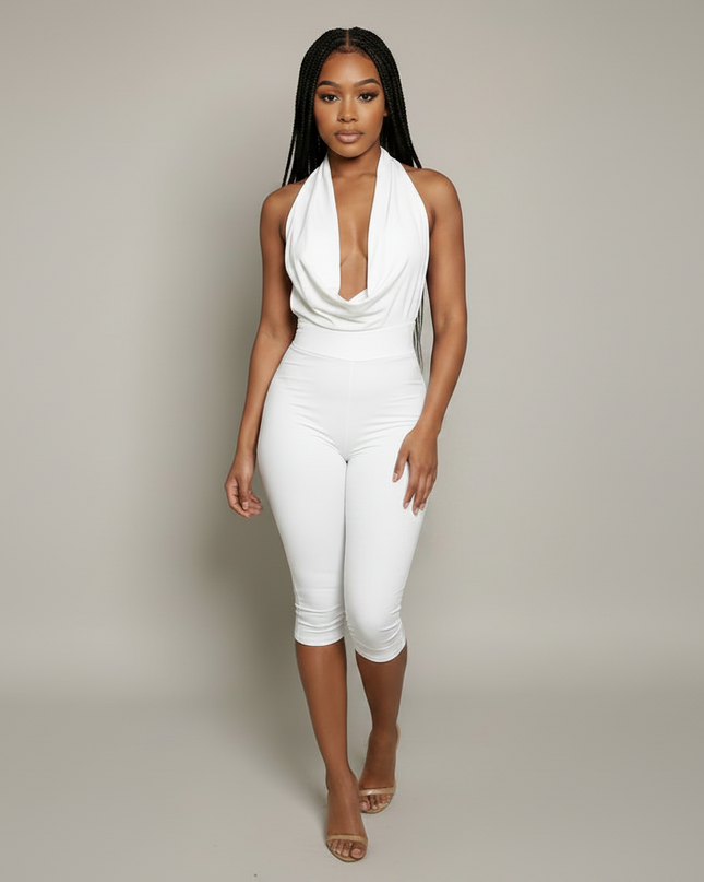 Backless Halter Slim Jumpsuit