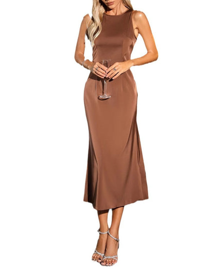 Women's Fashion Graceful Personality Sleeveless Satin Dress