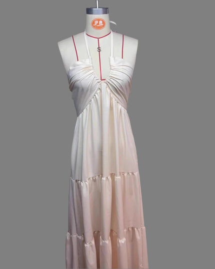 Halter Flowy Maxi Dress Tie back