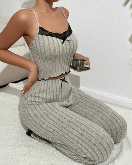 Love Sling Vest Pajamas Women Can Outer Wear Trousers Two-piece Suit