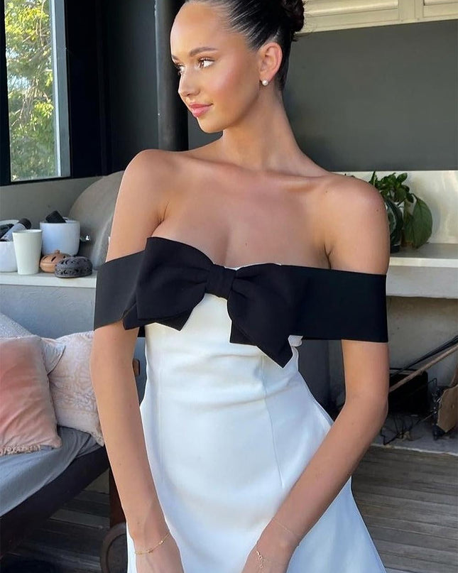 Off-Shoulder Margot Dress with Bow Detail | ZAKAPOP