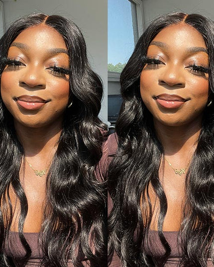 Junoda Pre Cut Lace Breathable Body Wave Air Wig Glueless Human Hair Wigs cs1 junoda