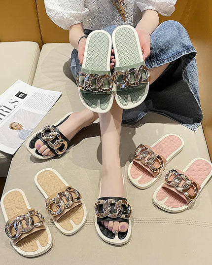 Fashion Metal Beach Sandals and Slippers
