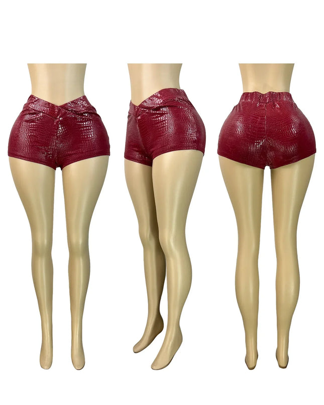 Sexy Leather Bodycon Shorts