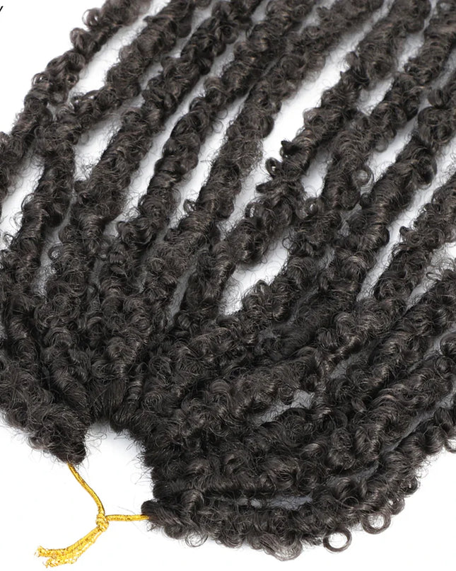 14 12 inch Butterfly Faux Locs Crochet Hair Braids Pre looped Distressed Goddess Butterfly Soft Locs Crochets Braids Cheveux Lok Caethelstore.com