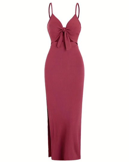 European and American Knitted Simple Sleeveless Halter Dress for Spring and Summer, Backless Sexy Maxi Dress with Neckline Urban Fashion Icon
