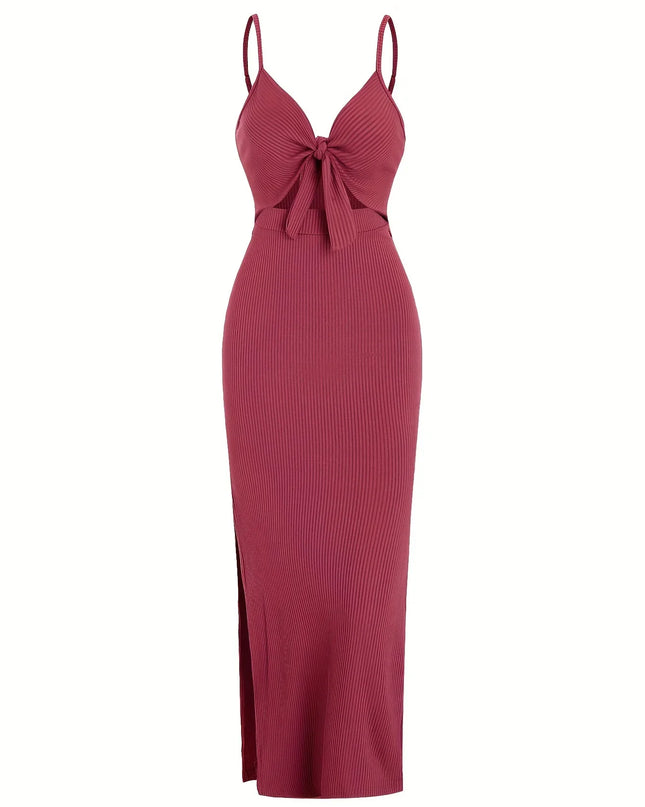 European and American Knitted Simple Sleeveless Halter Dress for Spring and Summer, Backless Sexy Maxi Dress with Neckline Urban Fashion Icon