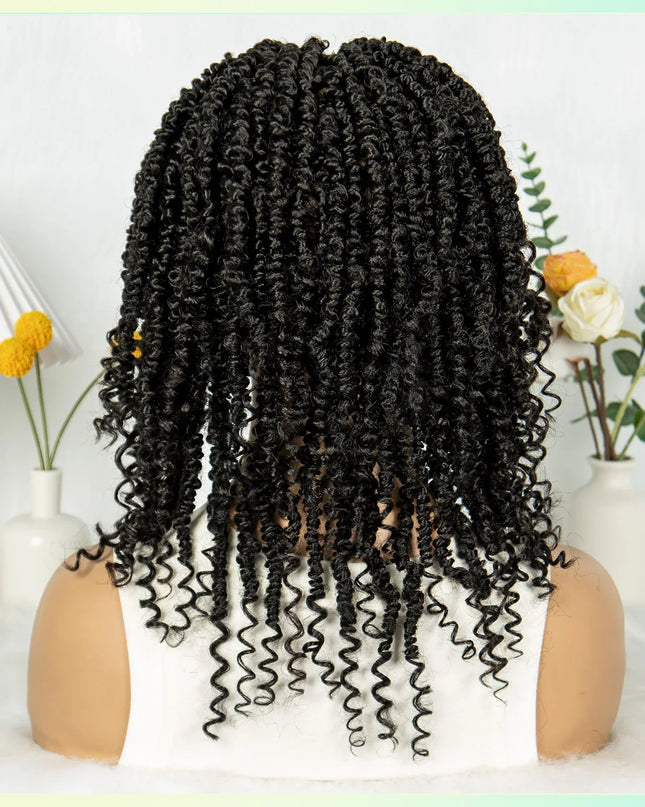14Inch Full Lace Braided Wigs Synthetic Lace Frontal Twisted Braids Wigs with Baby Hair Knotless Box Braids Wig for Black Women Caethelstore.com