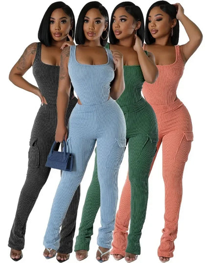Cargo Pants with Pockets Set