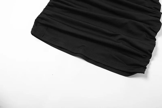 2022 Sexy Spaghetti Strap Bodycon Dress Women Backless Folds Wrap Hip Dresses Female Causal Streetwear Slim Dress Vestidos Robes Caethelstore.com