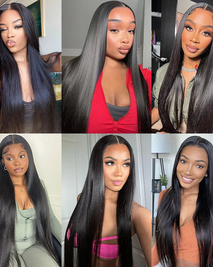 Pre Cut No Glue Bone Straight Glueless Wigs Human Hair For Women Brazilian Glueless Wig Human Hair Ready To Wear Preplucked 200%