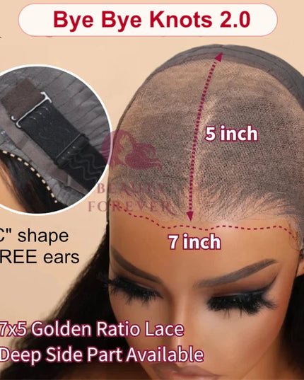 Beautyforever Bye Bye Knots 3.0 Glueless Human Hair Wigs Ready to Wear Jerry Curly Reddish Brown Color Lace Front Human Hair Wig