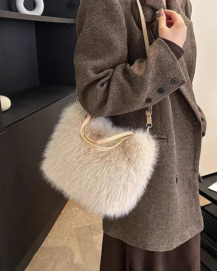Faux Fur Shoulder Bag: Women's Plush Crossbody Handbag - Luxury Winter Style
