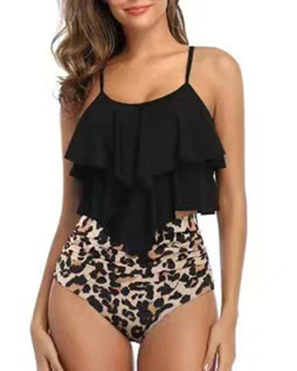 RuffleWave: Chic High Waist Bikini & Tankini Set