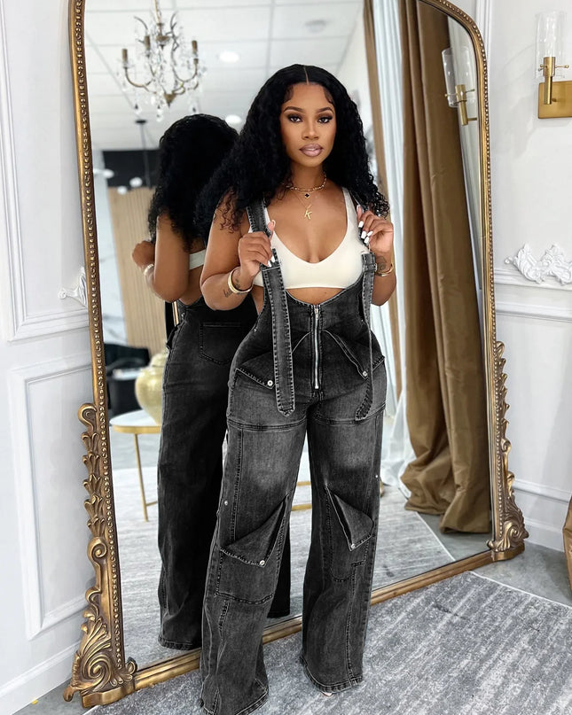 Safari Ripped Out Pocket Overalls