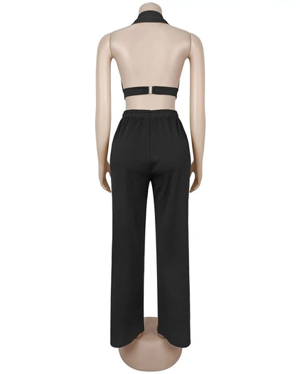 Hole Loose Pants Two-Piece Set