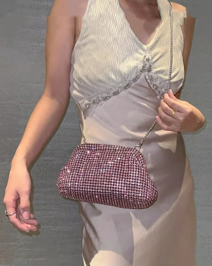Luxury Glitter Cloud Bag Women's Handbag | Crystal Shiny Rhinestones Diamond Evening Bag (Wedding Party Clutch Purse Shoulder Bag)