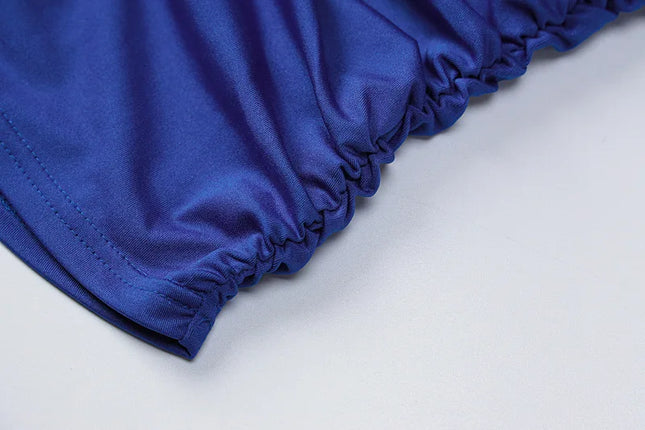 2022 Sexy Spaghetti Strap Bodycon Dress Women Backless Folds Wrap Hip Dresses Female Causal Streetwear Slim Dress Vestidos Robes Caethelstore.com