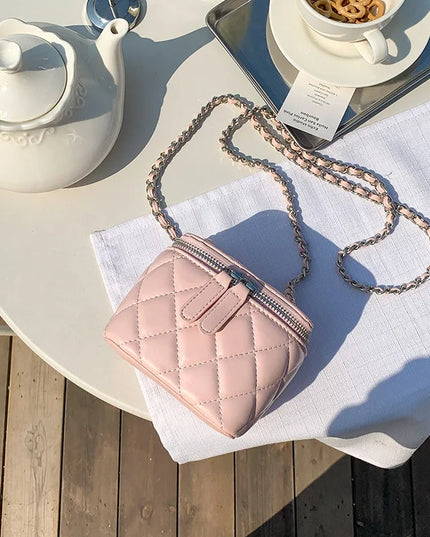 Mini Denim Crossbody Bags for Women | Lingge Chains Shoulder Bag & Fashion Brands Box Bag (Lipstick Coins Purses & Handbags)