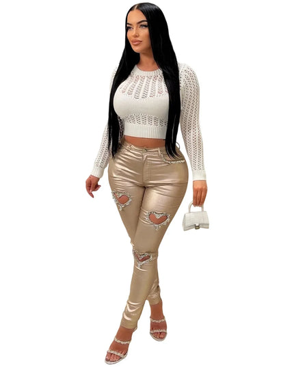 Rhinestone Bodycon Pants