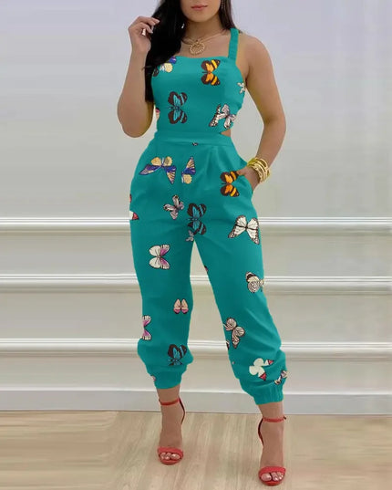 Elegant Summer Fashion Jumpsuit for Women - Shoulder Straps