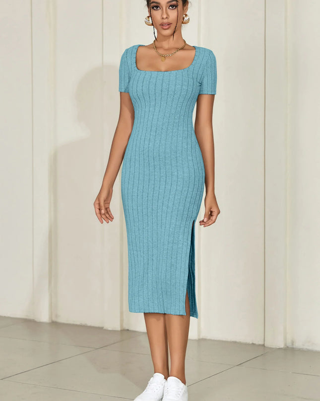 Lauren Short Sleeve Knit Midi Dress