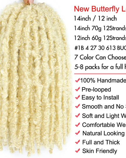 14 12 inch Butterfly Faux Locs Crochet Hair Braids Pre looped Distressed Goddess Butterfly Soft Locs Crochets Braids Cheveux Lok Caethelstore.com