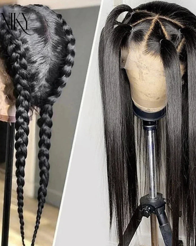 Full Lace Wigs Human Hair Pre Plucked Brazilian Remy Hair Wigs For Women Bone Straight Human Hair Wigs HD Transparent Lace Wigs