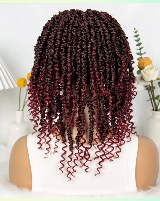 14Inch Full Lace Braided Wigs Synthetic Lace Frontal Twisted Braids Wigs with Baby Hair Knotless Box Braids Wig for Black Women Caethelstore.com