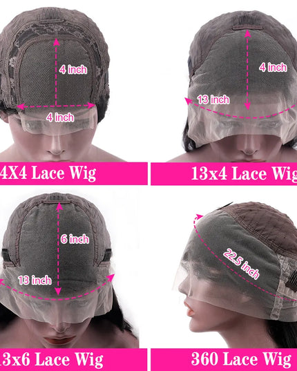HD Transparent 13x4 13x6 Body Wave Lace Front Wig Pre Plucked 360 Lace Frontal Wig Human Hair Wigs For Women 4x4 Closure Wig