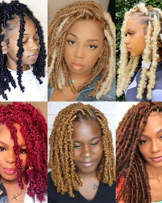 14 12 inch Butterfly Faux Locs Crochet Hair Braids Pre looped Distressed Goddess Butterfly Soft Locs Crochets Braids Cheveux Lok Caethelstore.com