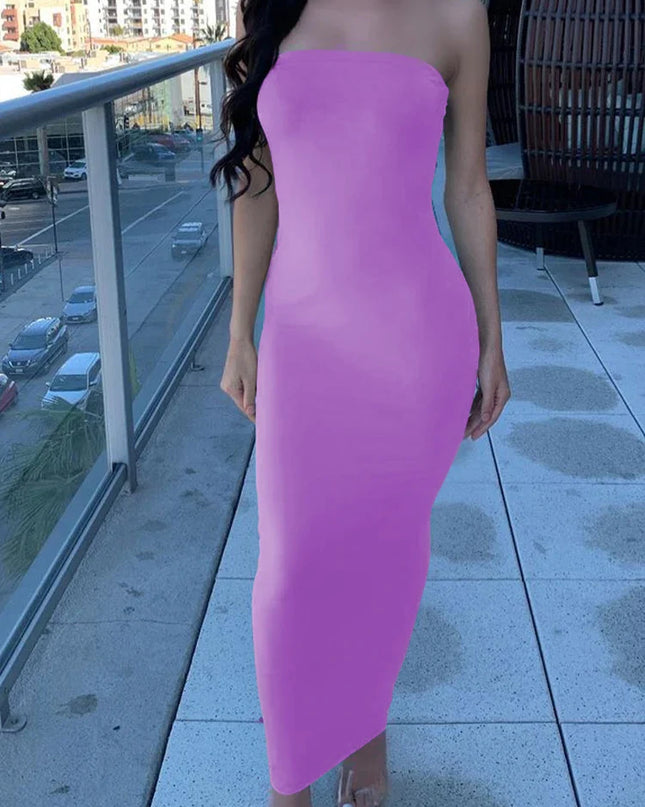 Summer Women's Sexy Sleeveless Chest-Wrapped Long Beach Dress Urban Fashion Icon