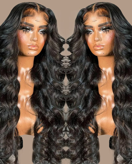 Body Wave Lace Frontal Wig Brazilian Transparent 13x4 Lace Front Human Hair Wigs For Black Women Loose Water Wavy Wig PrePlucked