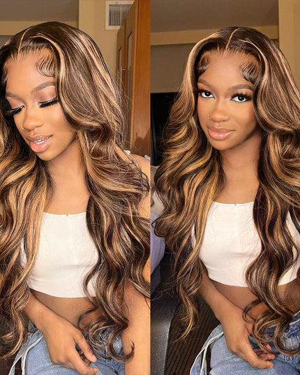 Highlight Wig Human Hair 13x4 Lace Frontal Wig Colored Human Hair Wigs For Women 30 Inch Honey Blonde Body Wave Lace Front Wig