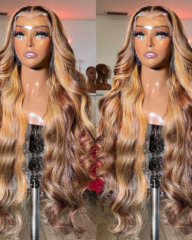 Highlight Wig Human Hair 13x4 Lace Frontal Wig Colored Human Hair Wigs For Women 30 Inch Honey Blonde Body Wave Lace Front Wig
